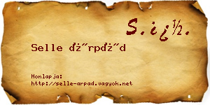 Selle Árpád névjegykártya