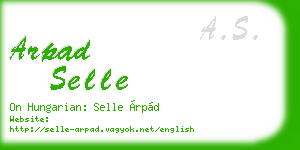 arpad selle business card